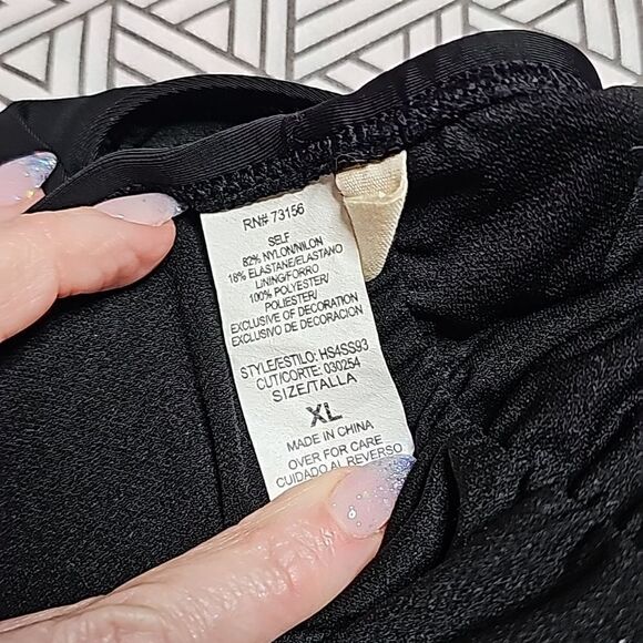 NWT Hobie XL Beaded Scrunch butt hipster cheeky bikini bottoms black - Picture 6 of 7